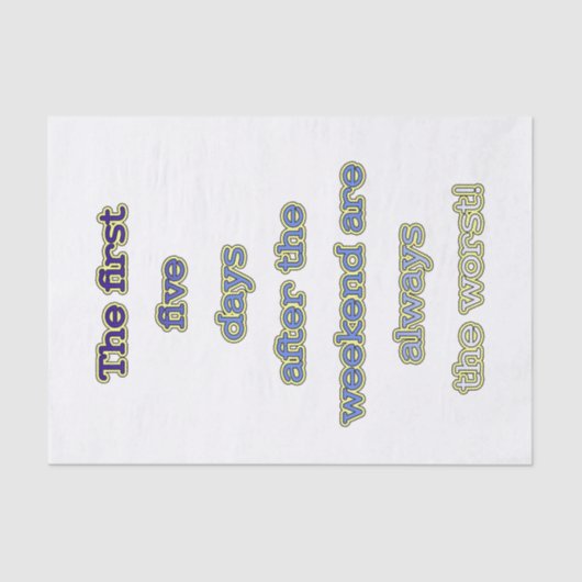 週末のおもしろいな文字 薄葉紙 (正面)