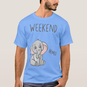 週末のかわいい象のナッピングpajama眠っているギフト tシャツ