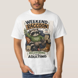 週末のアライグマ 100% リラックス 週末を楽しもう Tシャツ