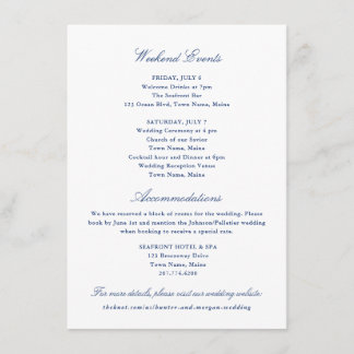 週末のイベントと宿泊施設の案内カード エンクロージャーカード