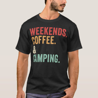 週末のカフェインとキャンプ キャンプギフト ヴィンテージ Tシャツ