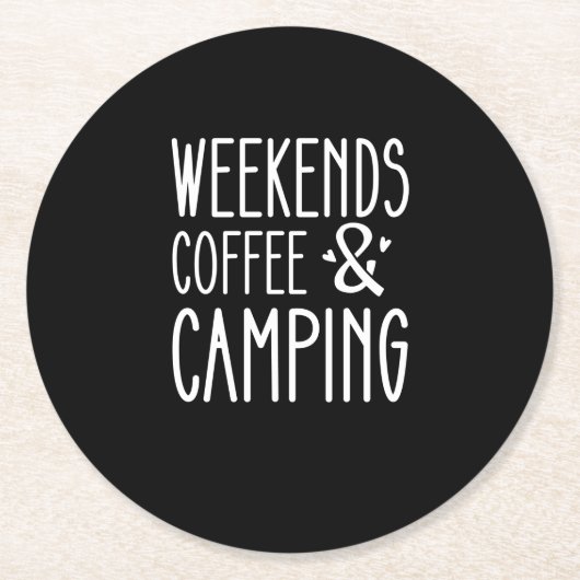 週末のコーヒーとキャンプ ラウンドペーパーコースター (正面)