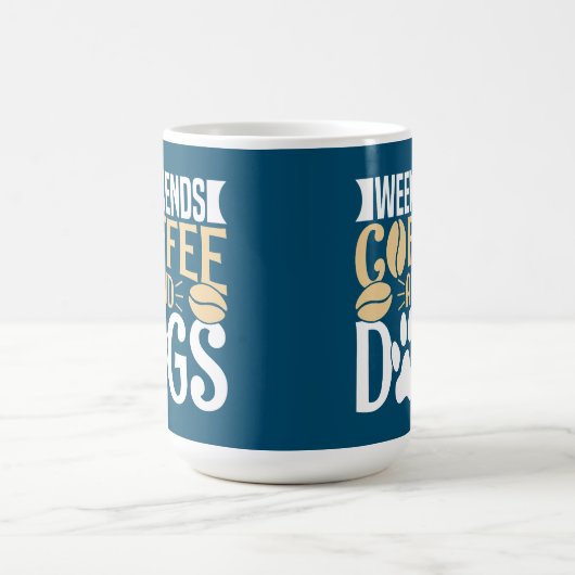 週末のコーヒーと犬 コーヒーマグカップ (中央)