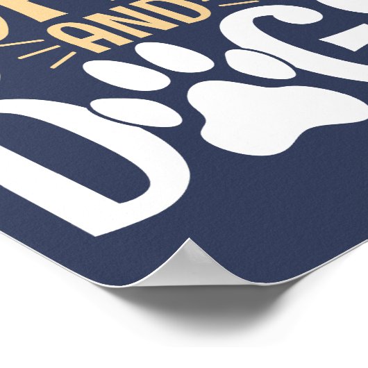 週末のコーヒーと犬 ポスター (角)