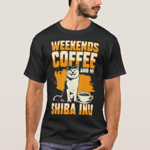 週末のコーヒーと私の柴犬犬の恋人のギフト Tシャツ