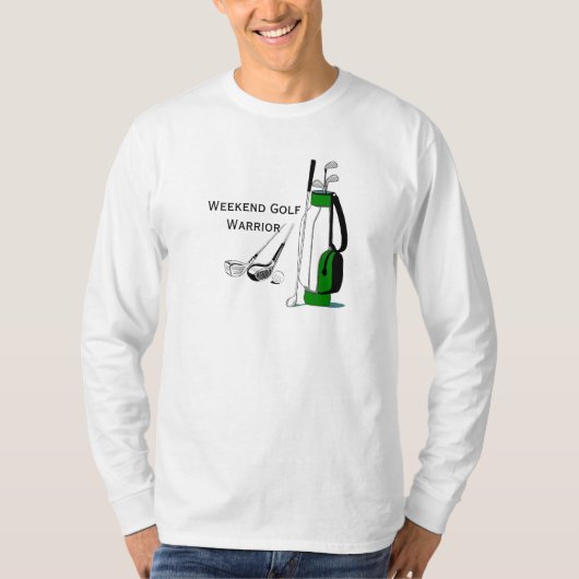 週末のゴルフ戦士のデザインのTシャツ Tシャツ (正面)
