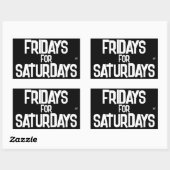 週末のジョーク(土曜日の金曜日) v2 長方形シール (シート)