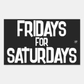 週末のジョーク(土曜日の金曜日) v2 長方形シール (正面)