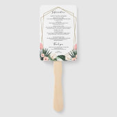 週末のスケジ結婚ュール熱帯フローラ幾何学模様 ハンドファン (裏面)