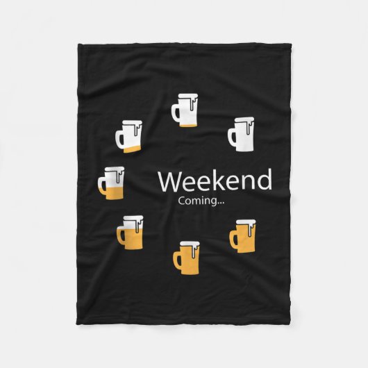週末のビールカウントダウンのグラフおもしろいィック フリースブランケット (正面)