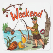 週末のリール：完璧な休暇 スクエアシール (正面)