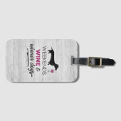 週末のワインとウィーナードッグ ラゲッジタグ (正面横)