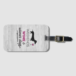 週末のワインとウィーナードッグ ラゲッジタグ