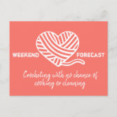 週末の予報クロッチング料理の機会なし ポストカード (正面)