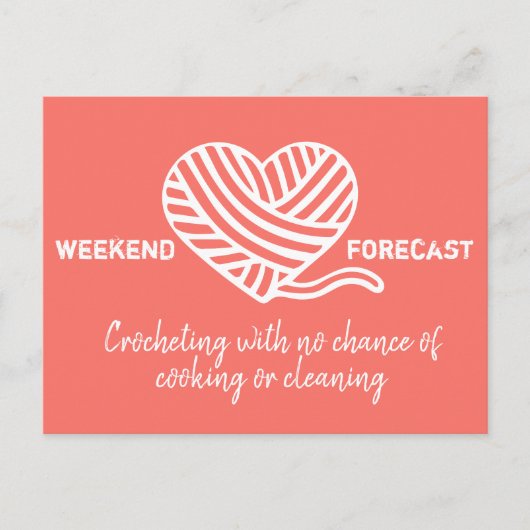 週末の予報クロッチング料理の機会なし ポストカード (正面)