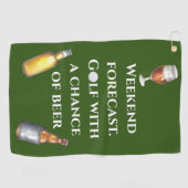 週末の予報ゴルフとビールの可能性 ゴルフタオル (横)