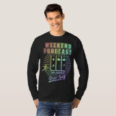 週末の予報ゴルフとビール・ゴルの可能性 Tシャツ (正面フル)