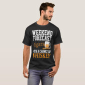 週末の予報 葉巻とウイスキー Tシャツ (正面フル)