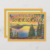 週末の予定を保存 案内ポストカード (正面/裏面)