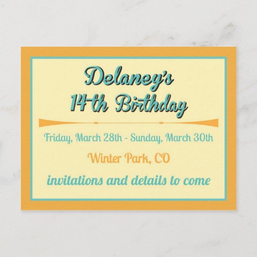 週末の予定を保存 案内ポストカード (裏面)