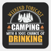 週末の予測と飲酒の可能性 スクエアシール (正面)