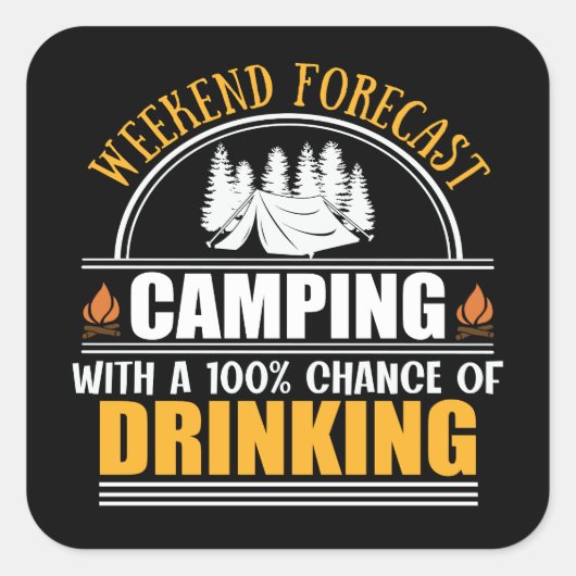 週末の予測と飲酒の可能性 スクエアシール (正面)