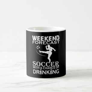 週末の予測のサッカー コーヒーマグカップ