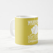 週末の予測のソフトボール コーヒーマグカップ (正面左)