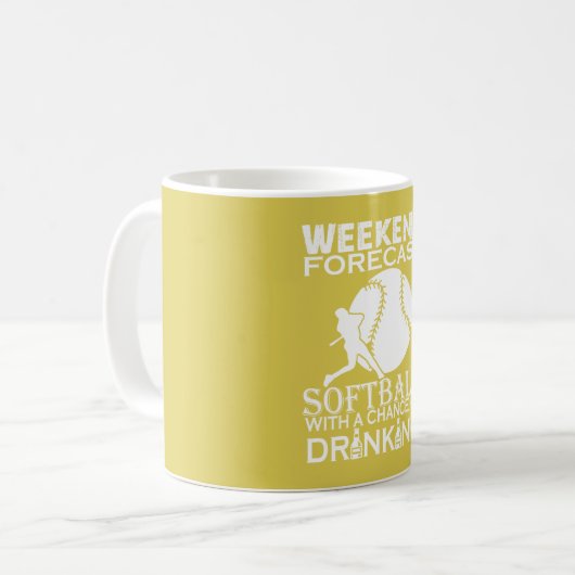週末の予測のソフトボール コーヒーマグカップ (正面左)