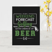 週末の予測ゴルフとビールゴおもしろいルフ カード (黄色い花)