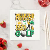 週末の予測ゴルフの100%のチャンス スタンダードランチョンナプキン (インサイチュ)
