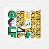 週末の予測ゴルフの100%のチャンス フリースブランケット (正面(横))