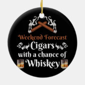 週末の予測シガーとウィスキーのスコッチ セラミックオーナメント (裏面)
