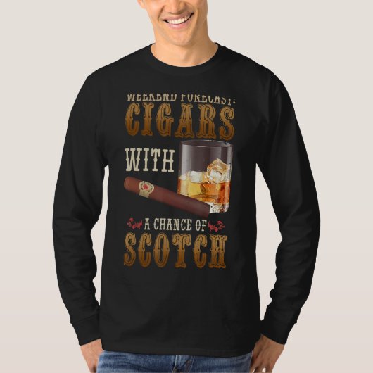 週末の予測シガーとスコッチウイスキーのバーボン Tシャツ (正面)