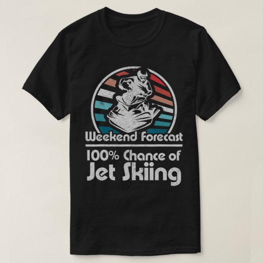 週末の予測ジェットスキーレトロ70おもしろいsスキーVi Tシャツ (デザイン正面)