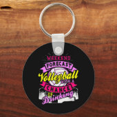 週末の予測バレーボールと飲酒の可能性 キーホルダー (正面)