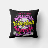 週末の予測バレーボールと飲酒の可能性 クッション (裏面)