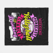 週末の予測バレーボールと飲酒の可能性 フリースブランケット (正面(横))