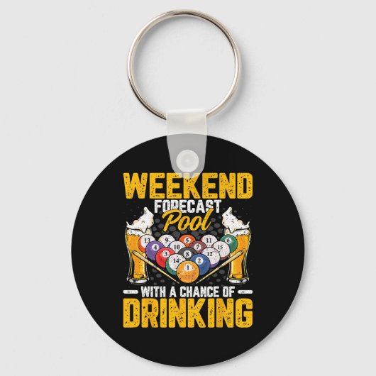 週末の予測プールと飲酒の可能性 – キーホルダー (正面)