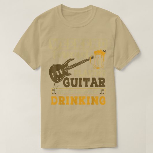 週末の予測遊のギターとDrink Rock Tシャツ (デザイン正面)