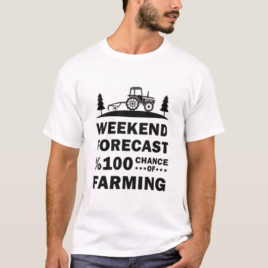 週末の予測100%農業農家 Tシャツ (正面)