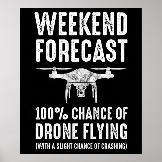 週末の予測 – ドローンの100%の可能性飛んでいる ポスター (正面)