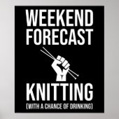 週末の予測 – 編み物 ポスター (正面)