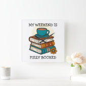 週末の予約が満杯 スクエア壁時計 (ホーム)