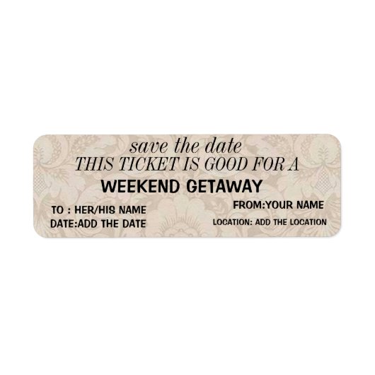 週末の休暇プレゼント ラベル (正面)