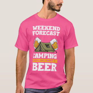 週末の天気予報はキャンプにビールの可能性がある少年 Tシャツ