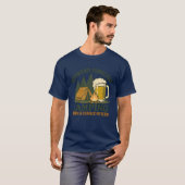 週末の天気予報はビールにチャンスありのキャンプ Tシャツ (正面フル)