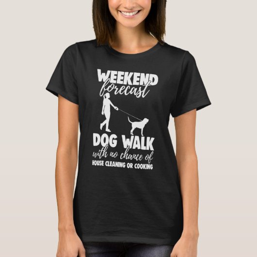 週末の天気予報は犬の散歩にちょうどいい男性ゲーマー Tシャツ (正面)