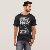 週末の天気予報は100%釣り日和デザイン Tシャツ (正面フル)