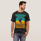週末の天気予報 飲酒 エクストリームスポーツ スノーボード Tシャツ (正面フル)